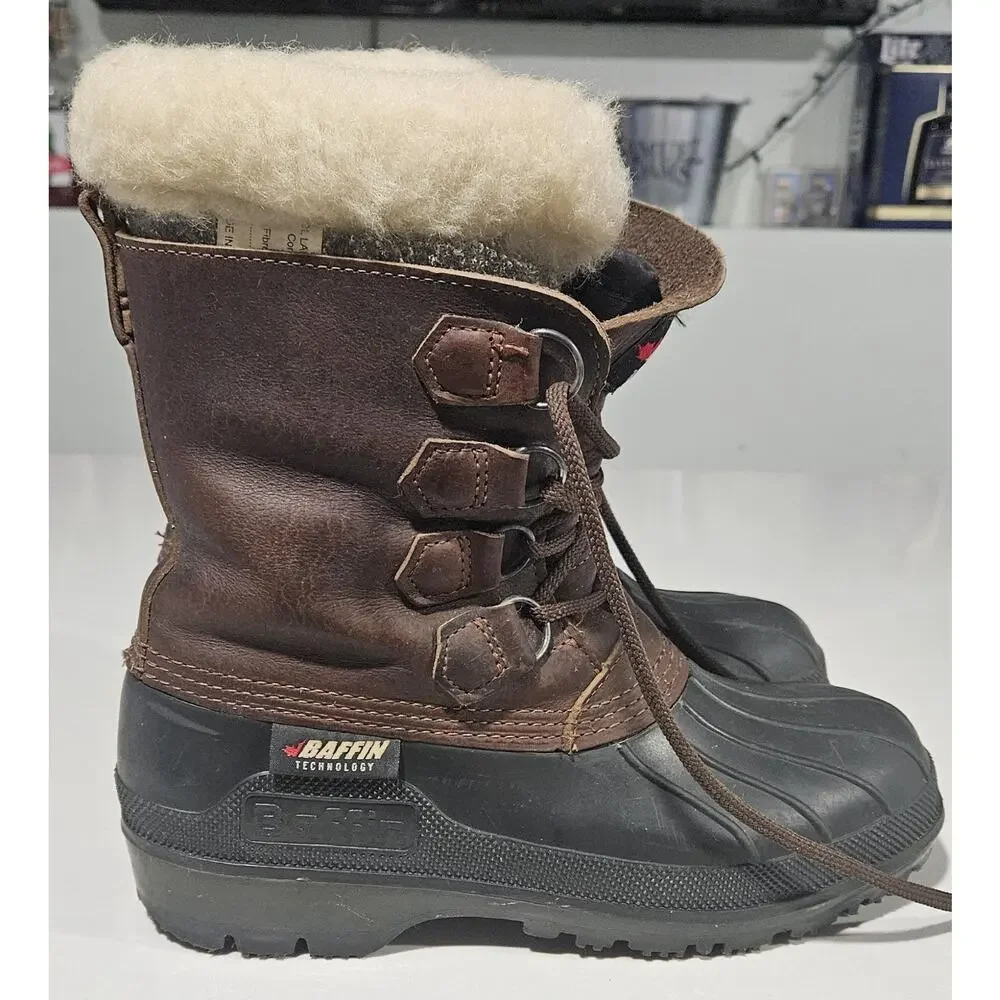 Women's Baffin Leather Waterproof Boots with Wool Liners